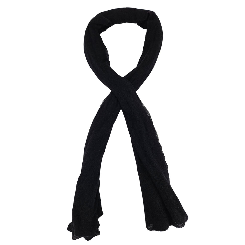Black cashmere stole, long plain scarf with soft drape