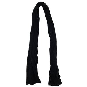 Black cashmere scarf, plain weave, draped
