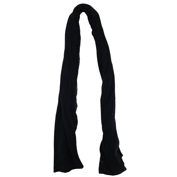 Black cashmere scarf, plain weave, draped