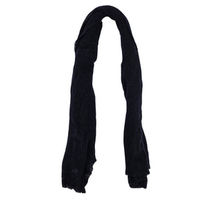 Navy cashmere plain scarf, long drape with fringed ends