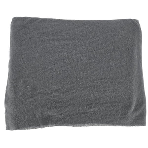 Dark gray cashmere scarf fabric swatch, smooth plain texture