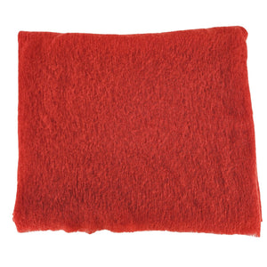 Orange-red cashmere scarf texture swatch with a plain woven surface