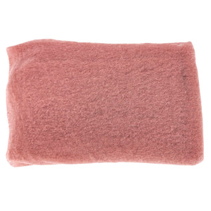Blush pink cashmere plain scarf, folded rectangle showing soft knit texture