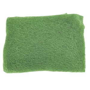 Green cashmere stole folded rectangular, smooth plain fabric