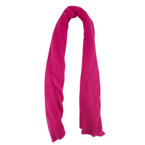 Fuchsia cashmere plain scarf with soft drape and fringeless ends
