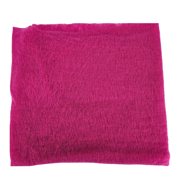 Fuchsia cashmere stole fabric swatch, smooth plain knit with subtle texture