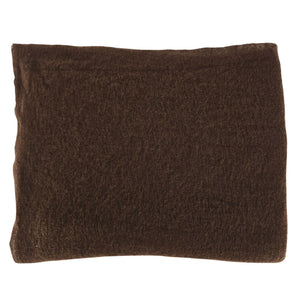 Brown cashmere plain scarf, folded rectangle with soft texture
