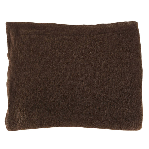 Brown cashmere plain scarf, folded rectangle with soft texture