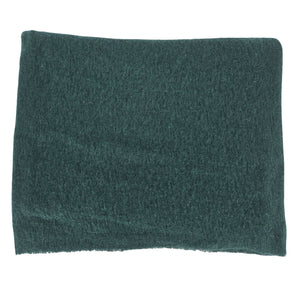 Dark green cashmere stole fabric close-up, plain textured weave