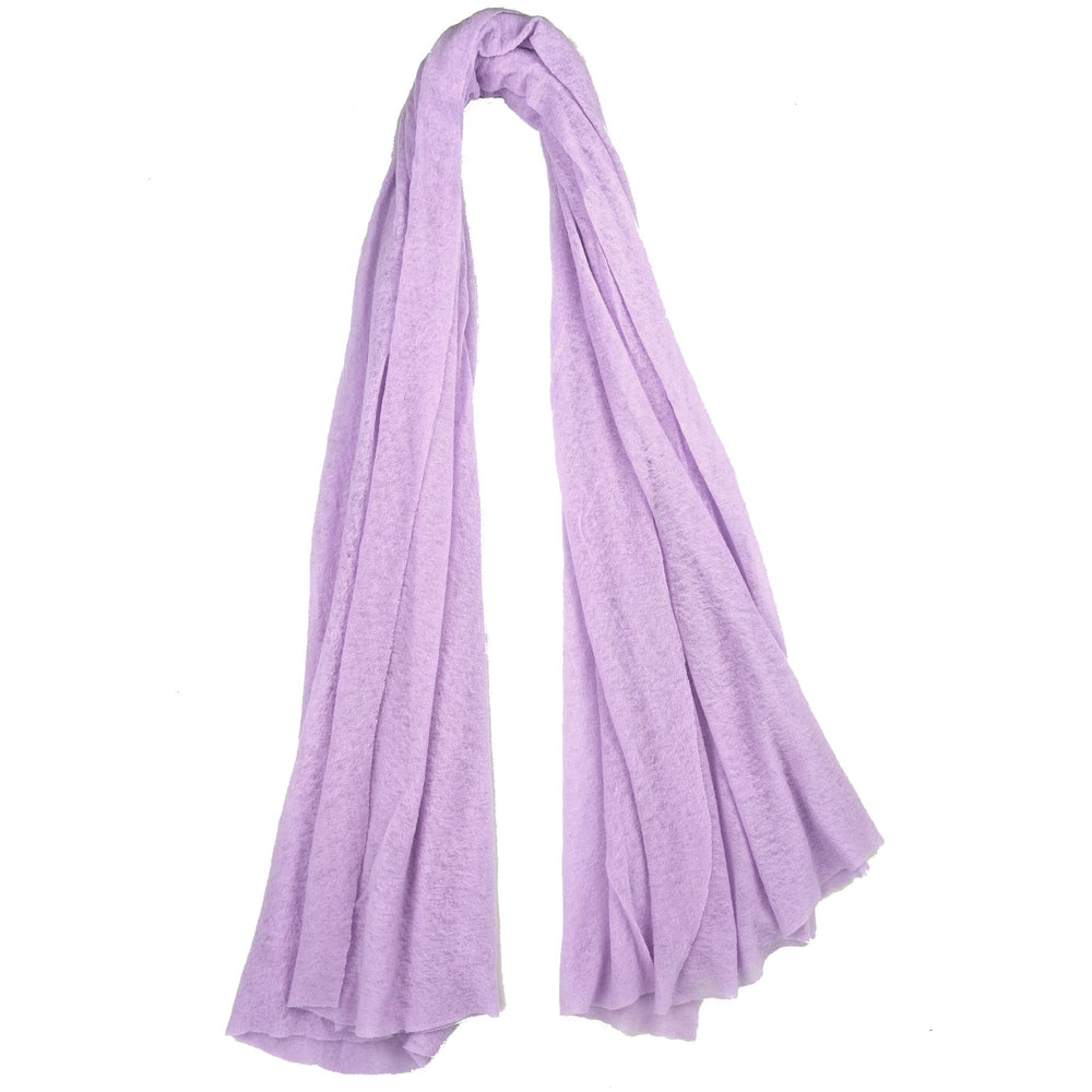 Purple cashmere plain scarf, long soft drape