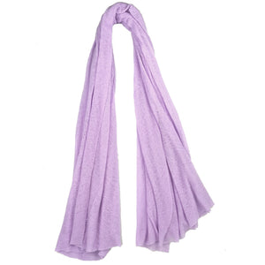 Purple cashmere plain scarf, long soft drape