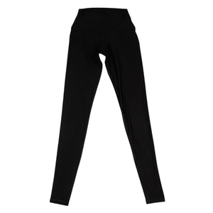 Black fitted core leggings with wide waistband