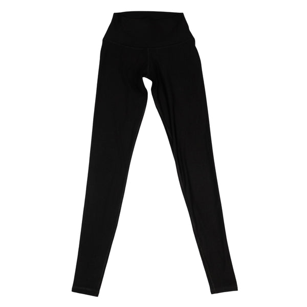 Black fitted core leggings with wide waistband