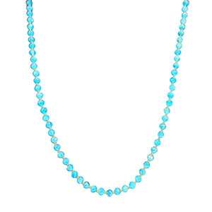 Apatite beaded necklace with round turquoise stones