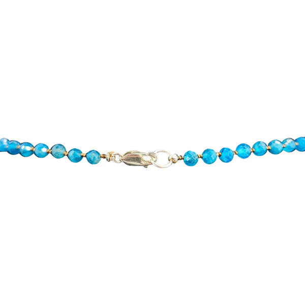 Apatite necklace with turquoise beads and lobster clasp