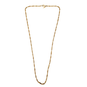 Gold-tone twisted rope chain necklace, long linked rope style