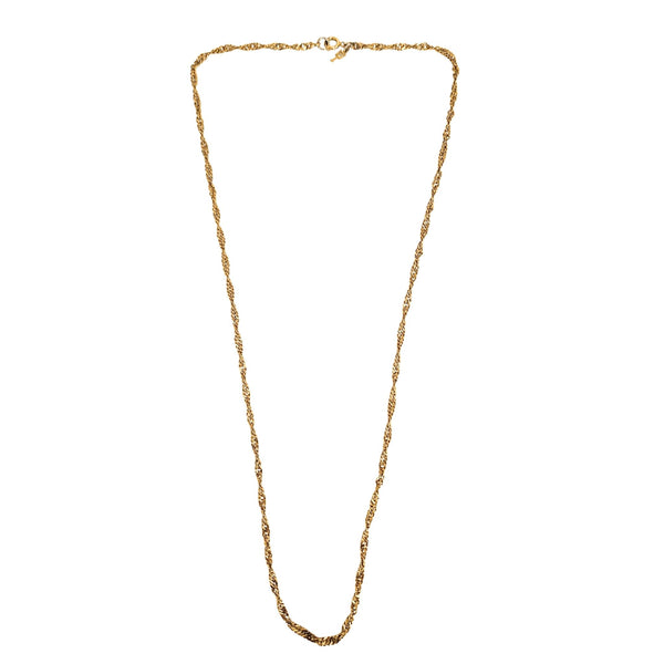Gold-tone twisted rope chain necklace, long linked rope style