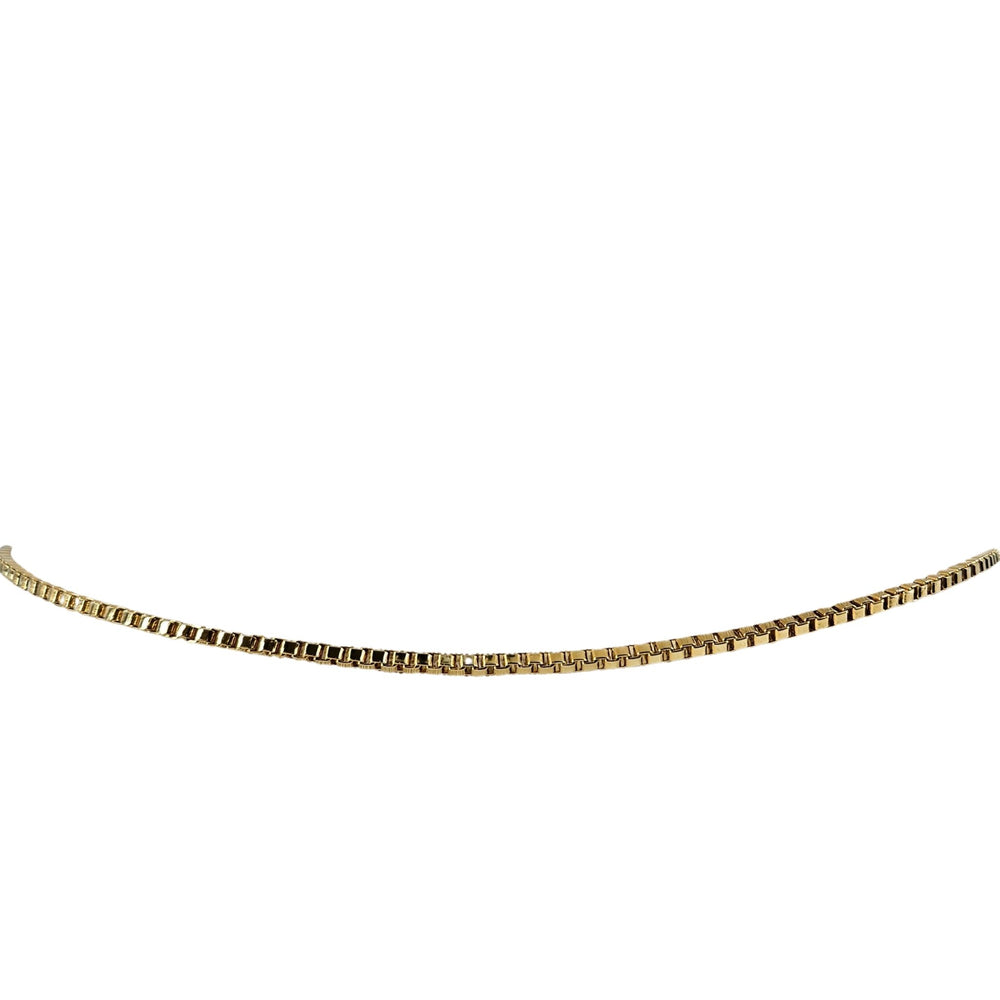 Gold-tone metal belt chain with square dangle charm