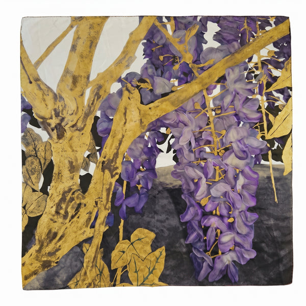 Purple Hydrangea Silk Scarf Large