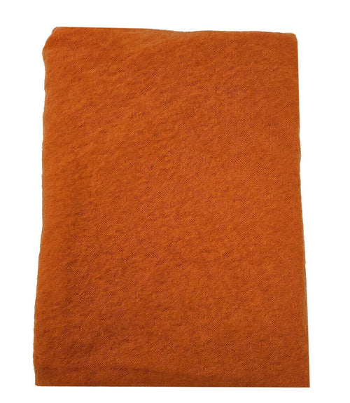 Orange cashmere scarf fabric swatch with plain knit texture