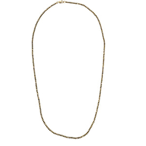 Bronze beaded necklace with small round pyrite-style beads