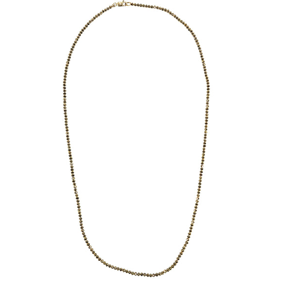 Bronze beaded necklace with small round pyrite-style beads