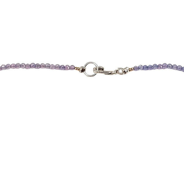 Lavender amethyst choker with faceted beads and round lobster-style clasp