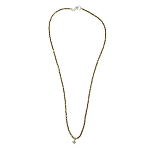 Gold beaded charm necklace with star pendant