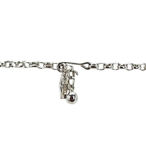 Silvertone necklace chain with lobster clasp and small dangling ring charm