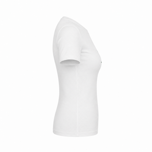 White crew-neck T-shirt plain side view