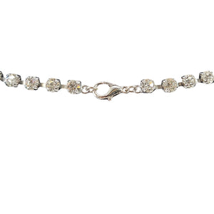 Rhinestone necklace chain with round link clasp and evenly spaced crystal stones