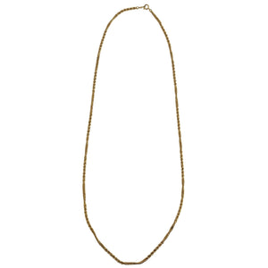 Gold chain necklace with oval links and small clasp at the top