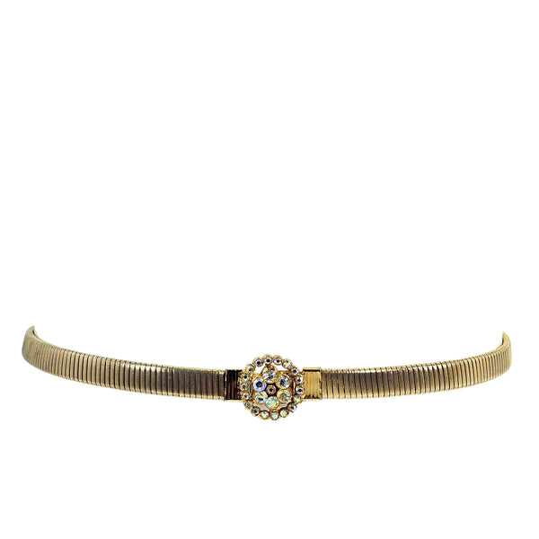 Vintage 1970s Gold-Tone Stretch Belt Aurora Borealis