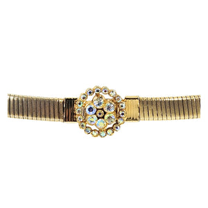 Vintage 1970s Gold-Tone Stretch Belt Aurora Borealis