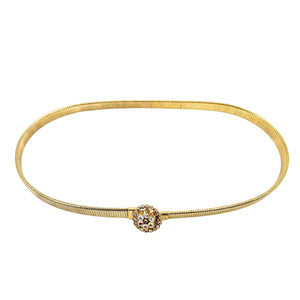 Vintage 1970s Gold-Tone Stretch Belt Aurora Borealis