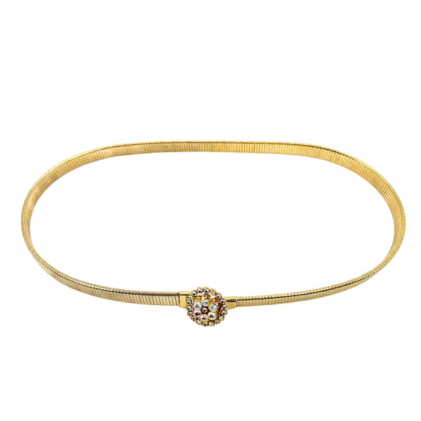 Vintage 1970s Gold-Tone Stretch Belt Aurora Borealis