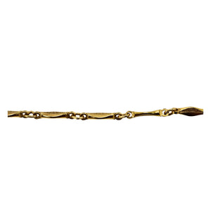 Vintage 1970s Gold Tone Long Station Chain Necklace