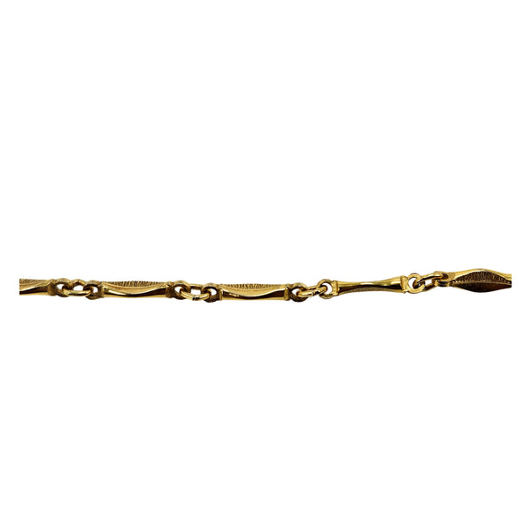 Vintage 1970s Gold Tone Long Station Chain Necklace