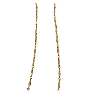 Vintage 1970s Gold Tone Long Station Chain Necklace