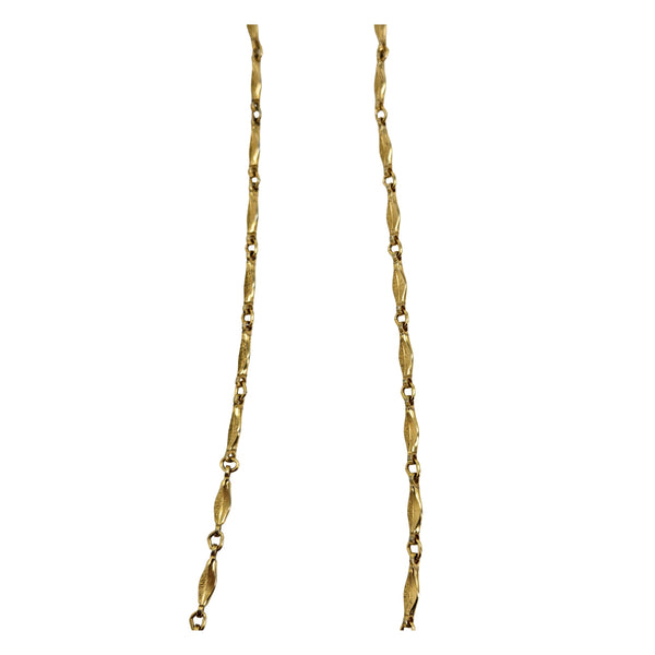 Vintage 1970s Gold Tone Long Station Chain Necklace