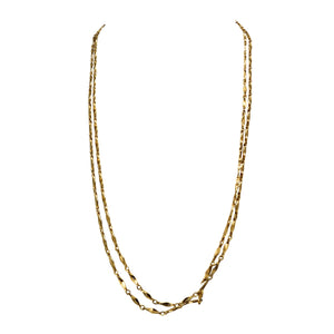 Vintage 1970s Gold Tone Long Station Chain Necklace