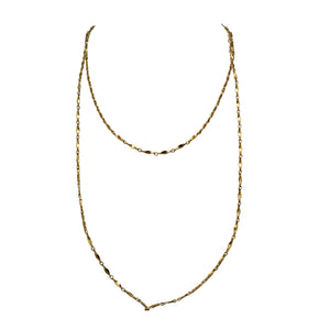 Vintage 1970s Gold Tone Long Station Chain Necklace