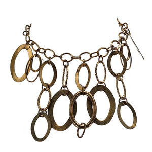 Vintage 1980s Gold-Tone Oval Link Statement Collar Necklace