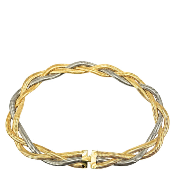 Vintage 1980s Gold/Silver Tone Braid Belt