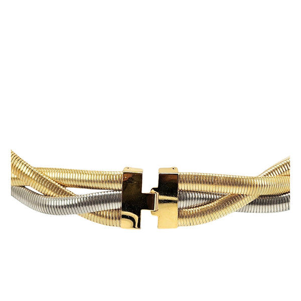Vintage 1980s Gold/Silver Tone Braid Belt