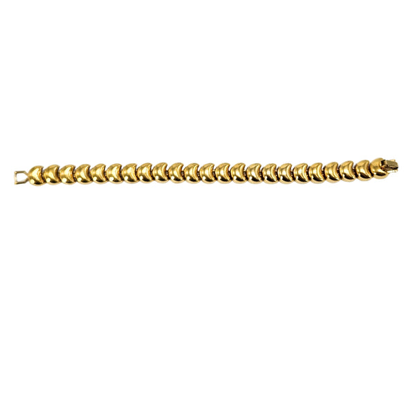 Vintage 1980s Gold Tone Crescent Link Bracelet