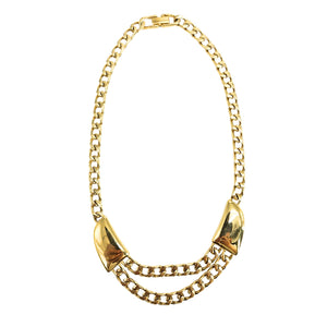 Gold tone double-strand chain necklace