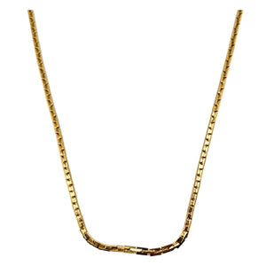 Vintage 1980s Gold Tone Flat Snake Link Necklace