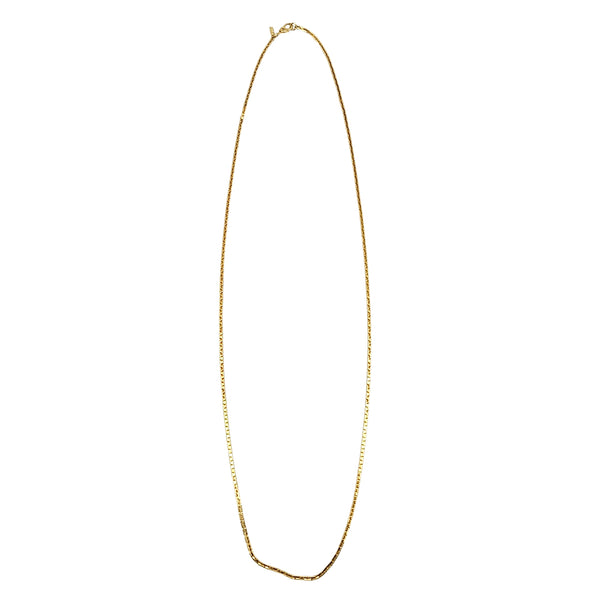 Vintage 1980s Gold Tone Flat Snake Link Necklace