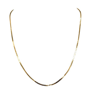 Vintage 1980s Gold Tone Flat Snake Link Necklace